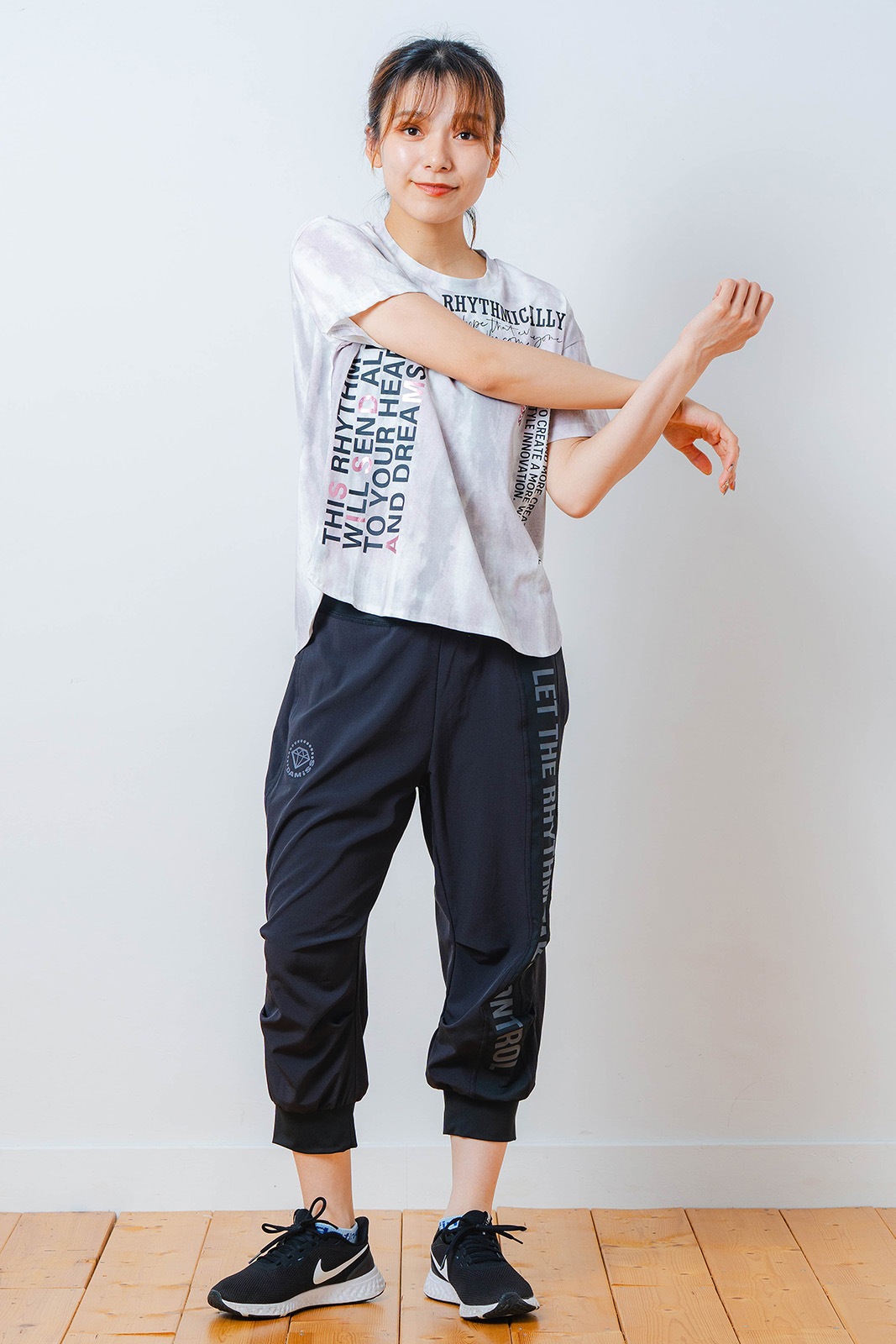 シャドープリント Tシャツ ピンク 1534-1447