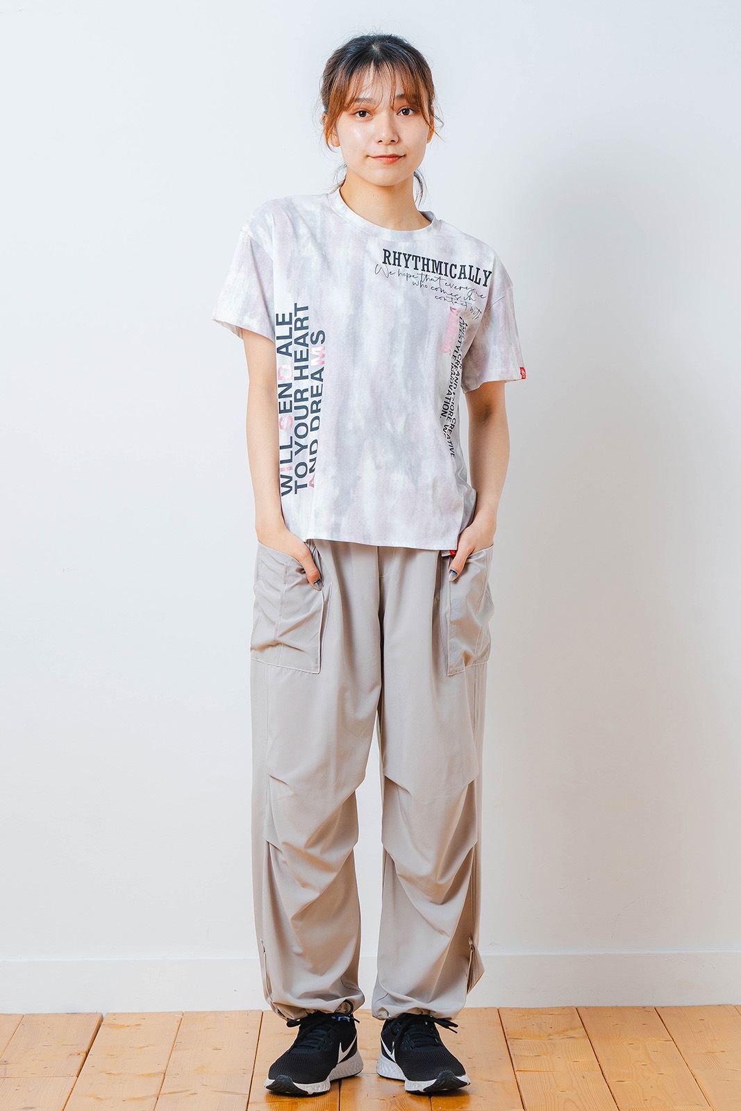 シャドープリント Tシャツ ピンク 1534-1447