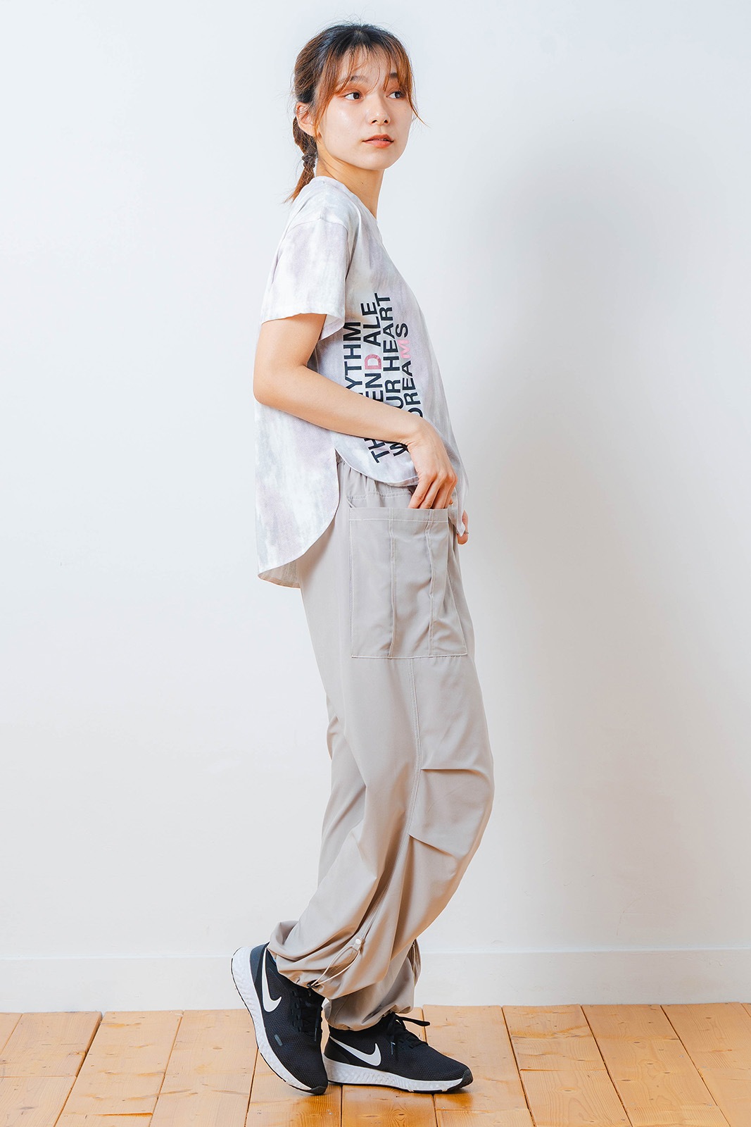 シャドープリント Tシャツ ピンク 1534-1447