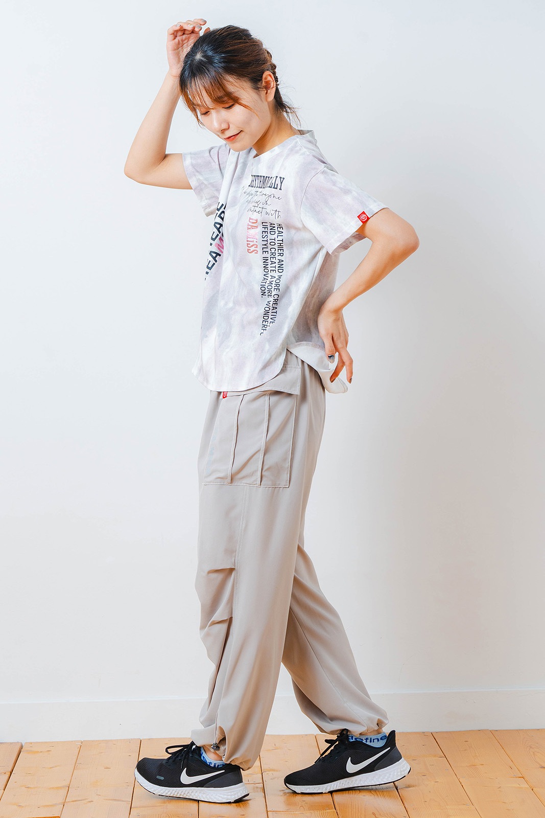 シャドープリント Tシャツ ピンク 1534-1447