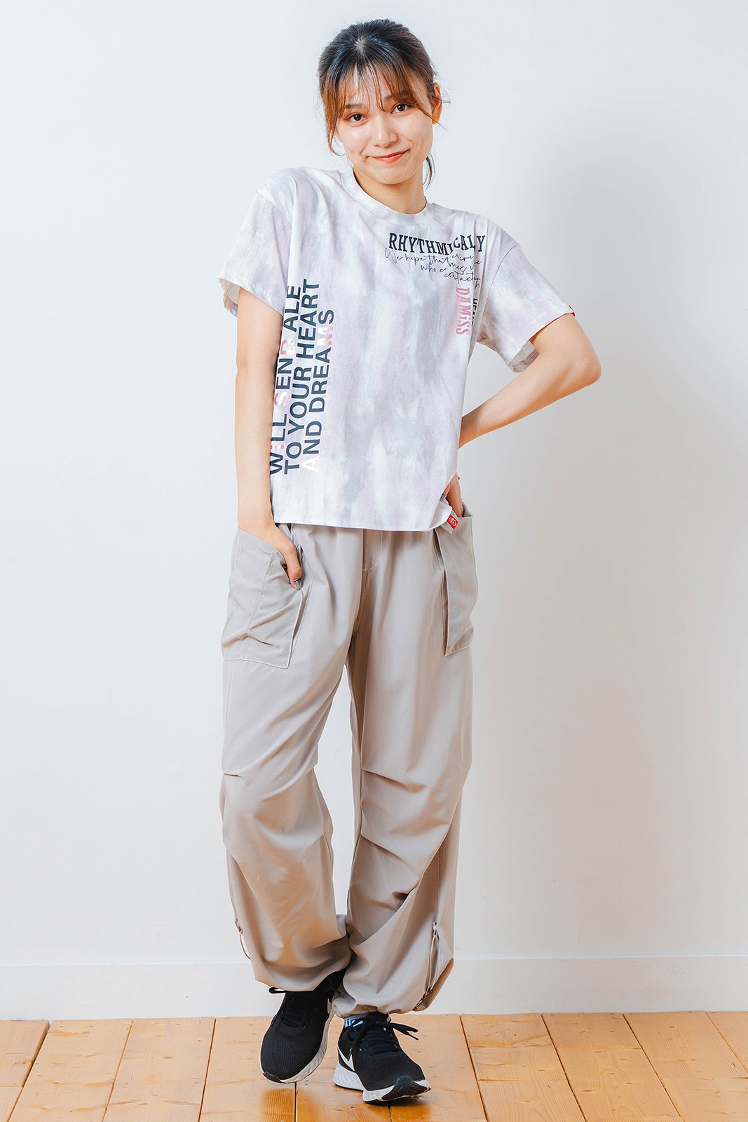 シャドープリント Tシャツ ピンク 1534-1447