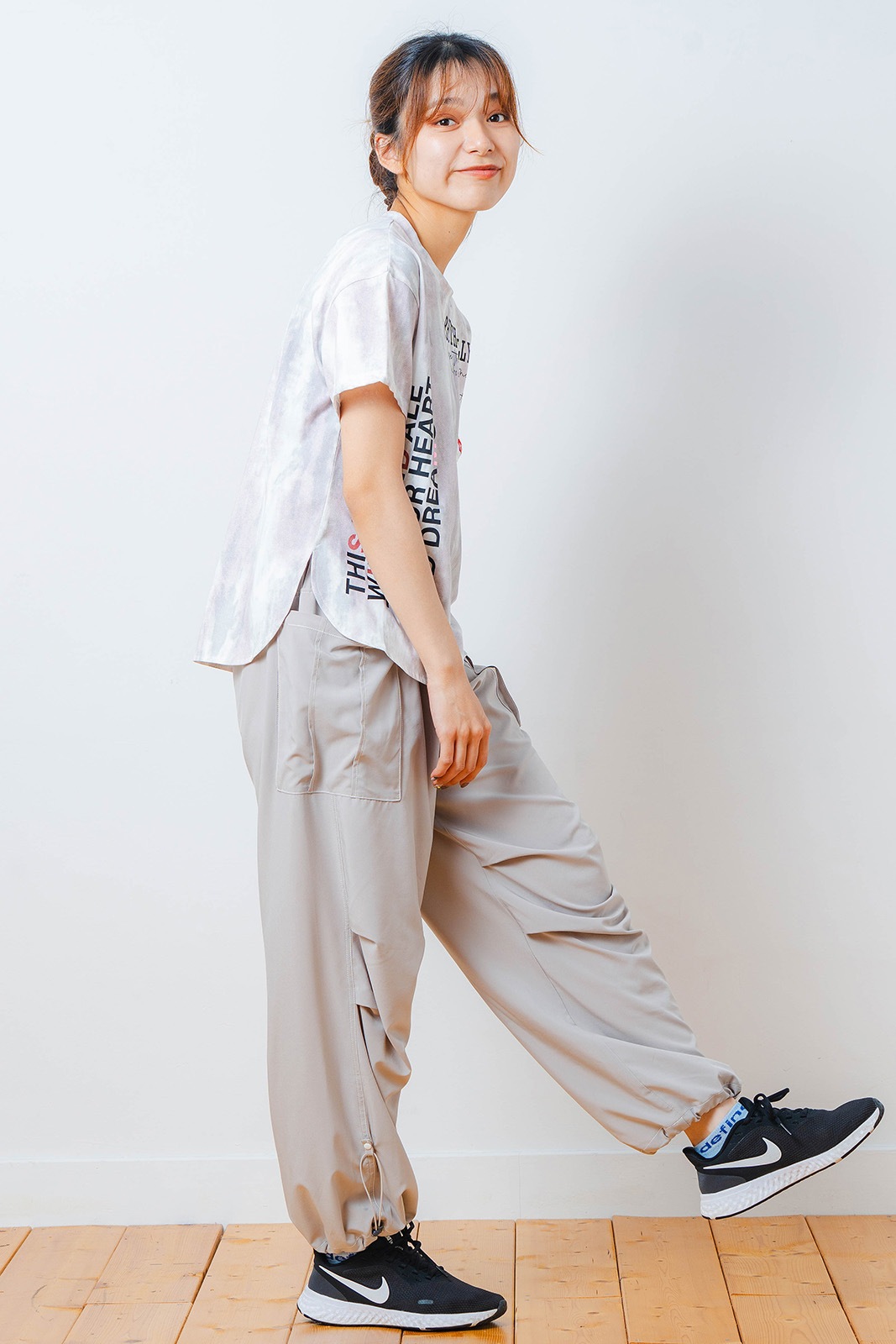 シャドープリント Tシャツ ピンク 1534-1447