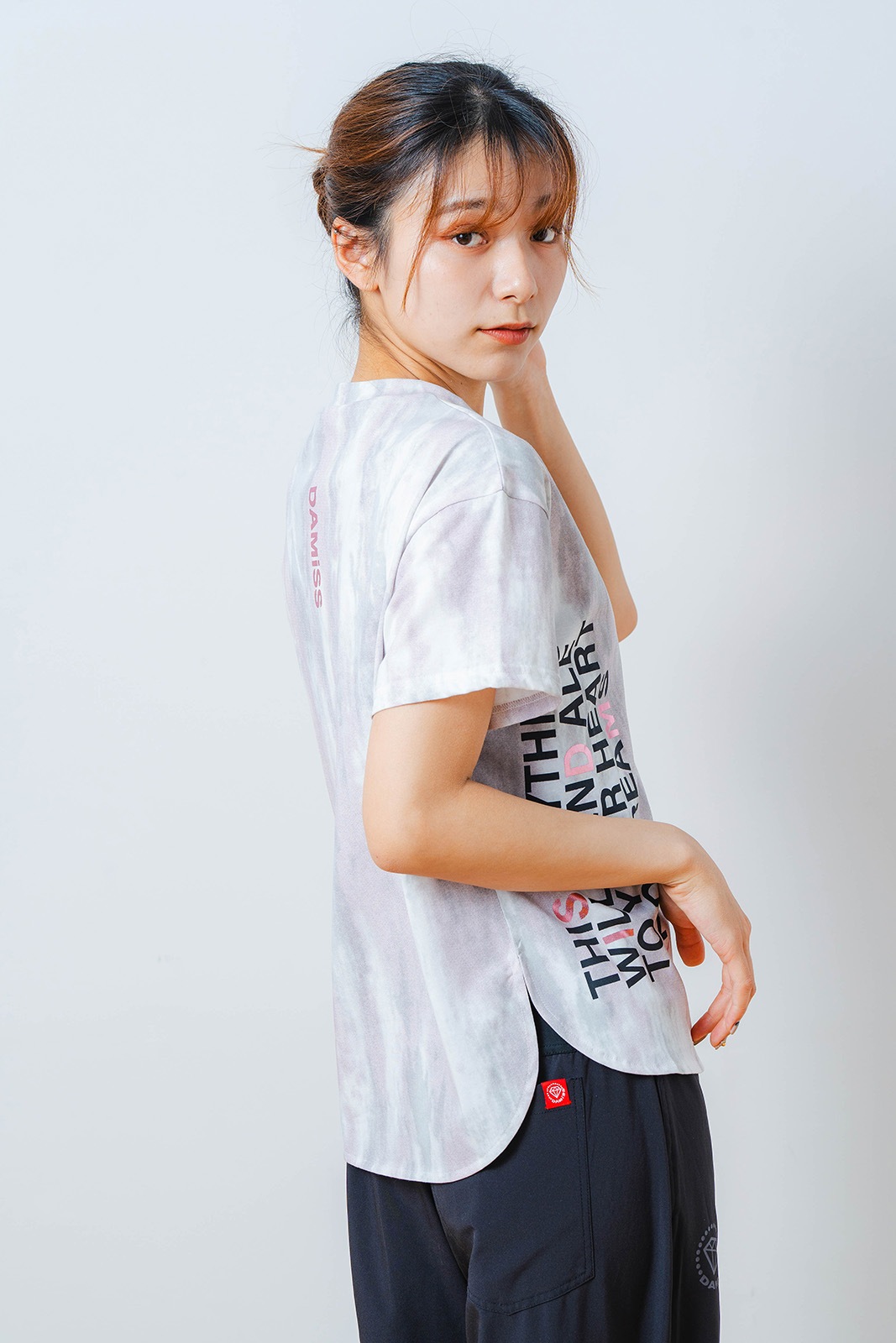 シャドープリント Tシャツ ピンク 1534-1447