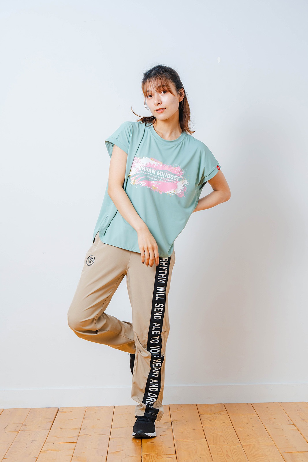 ペインティング Tシャツ   ミント 1534-1448 