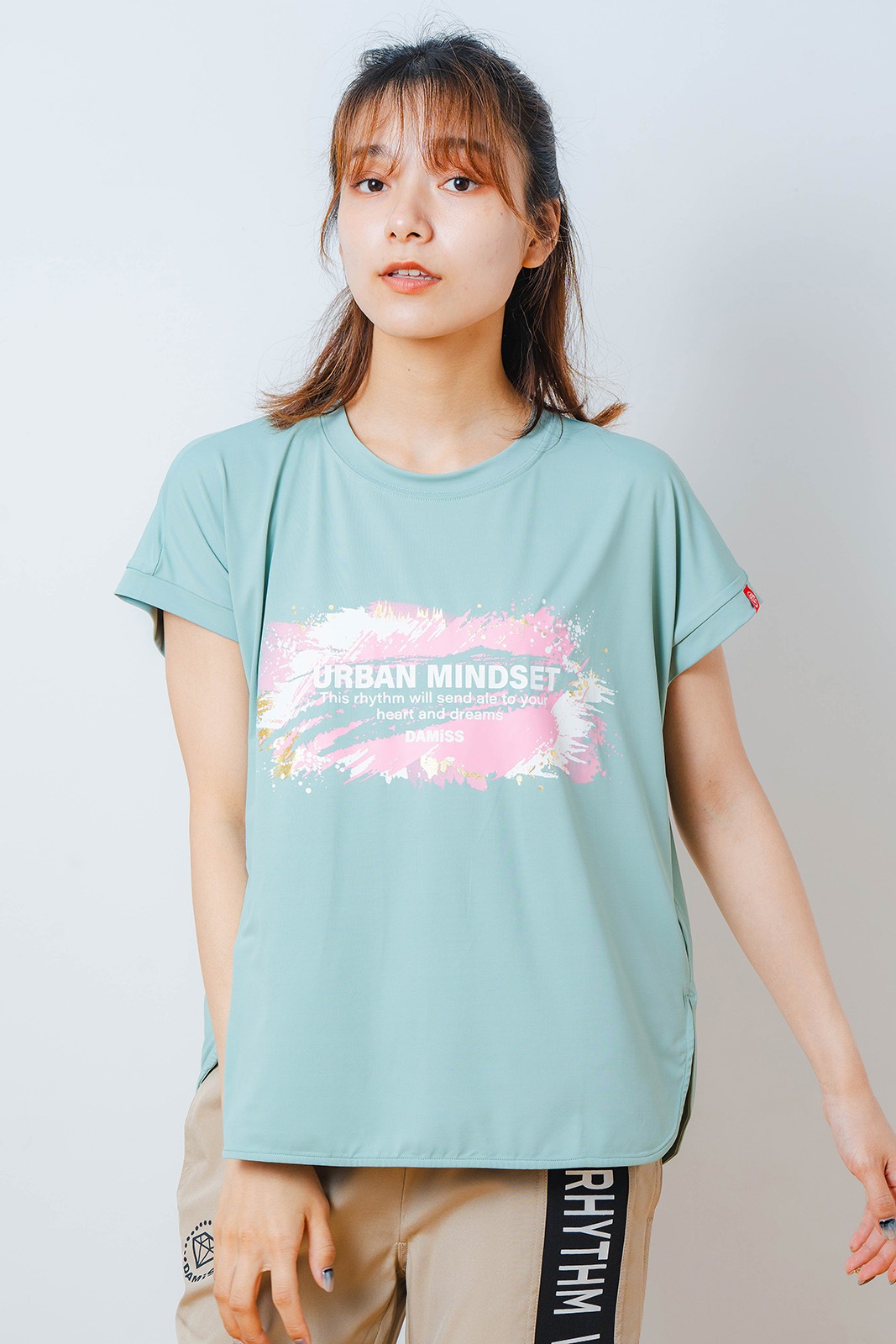 ペインティング Tシャツ   ミント 1534-1448 