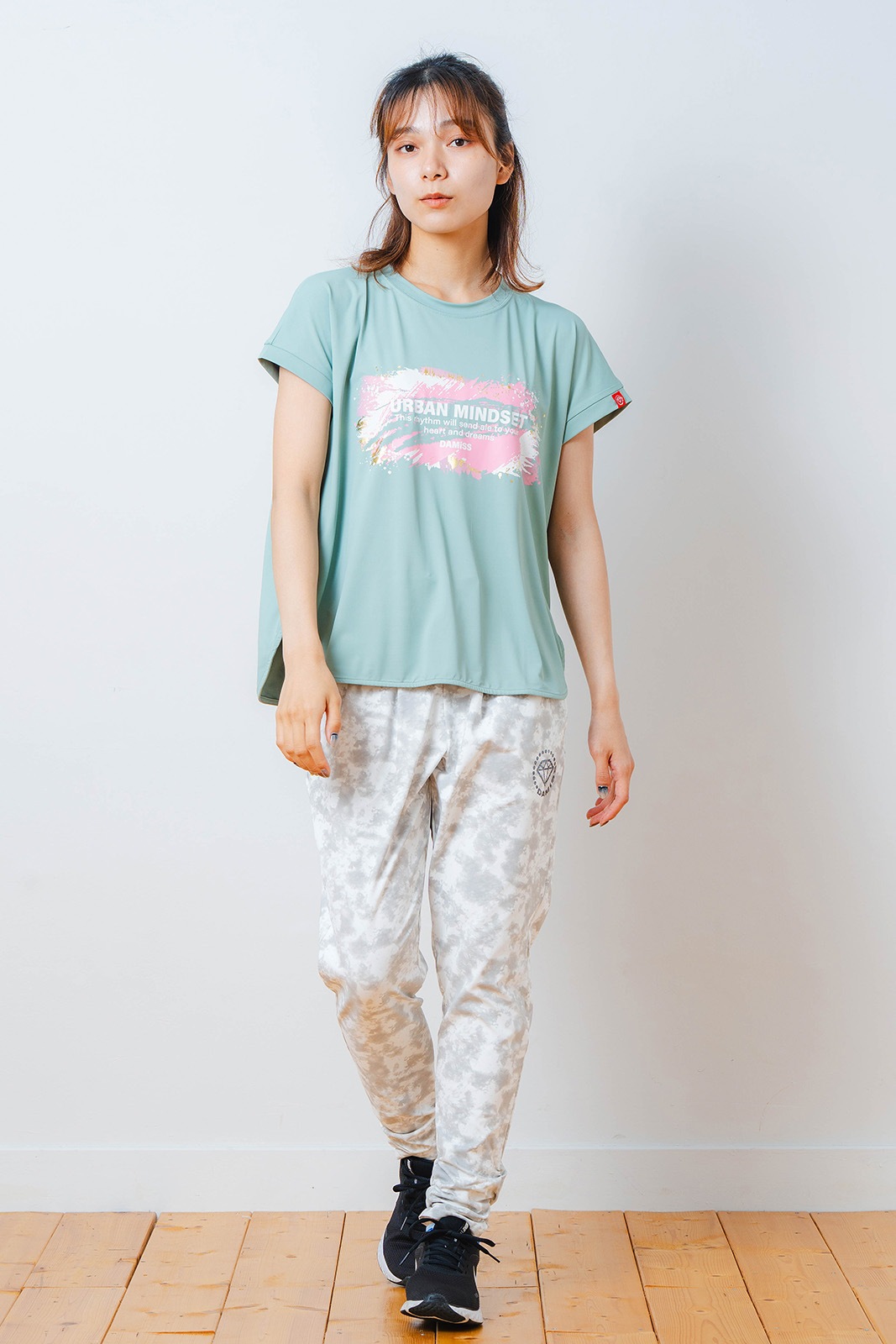 ペインティング Tシャツ   ミント 1534-1448 