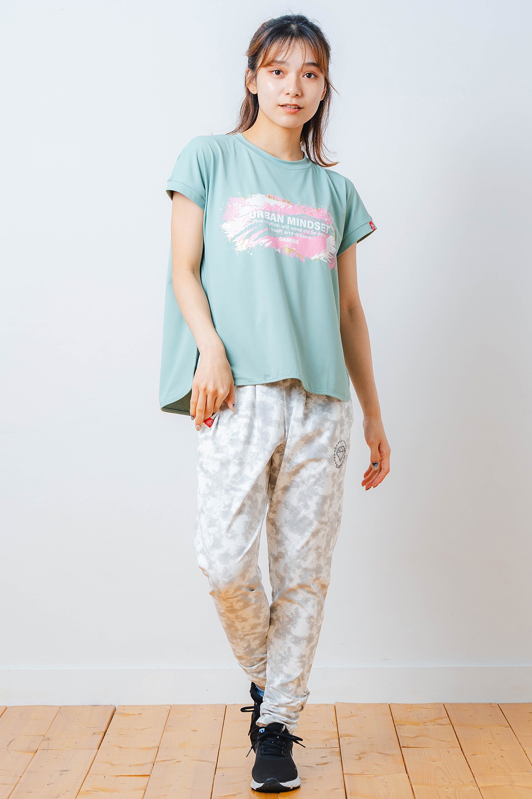 ペインティング Tシャツ   ミント 1534-1448 