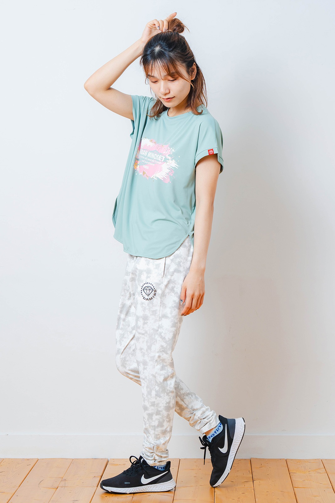 ペインティング Tシャツ   ミント 1534-1448 