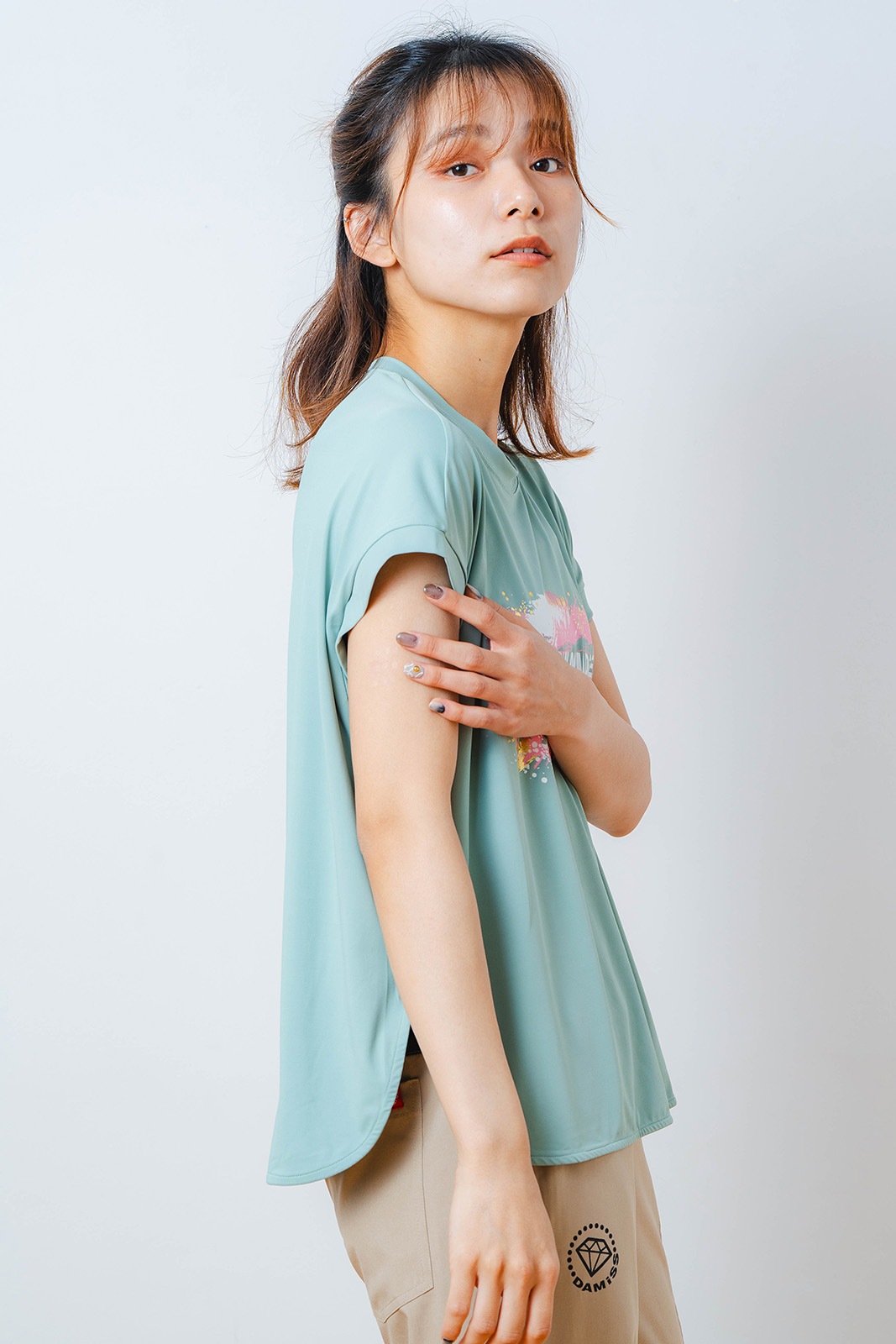 ペインティング Tシャツ   ミント 1534-1448 