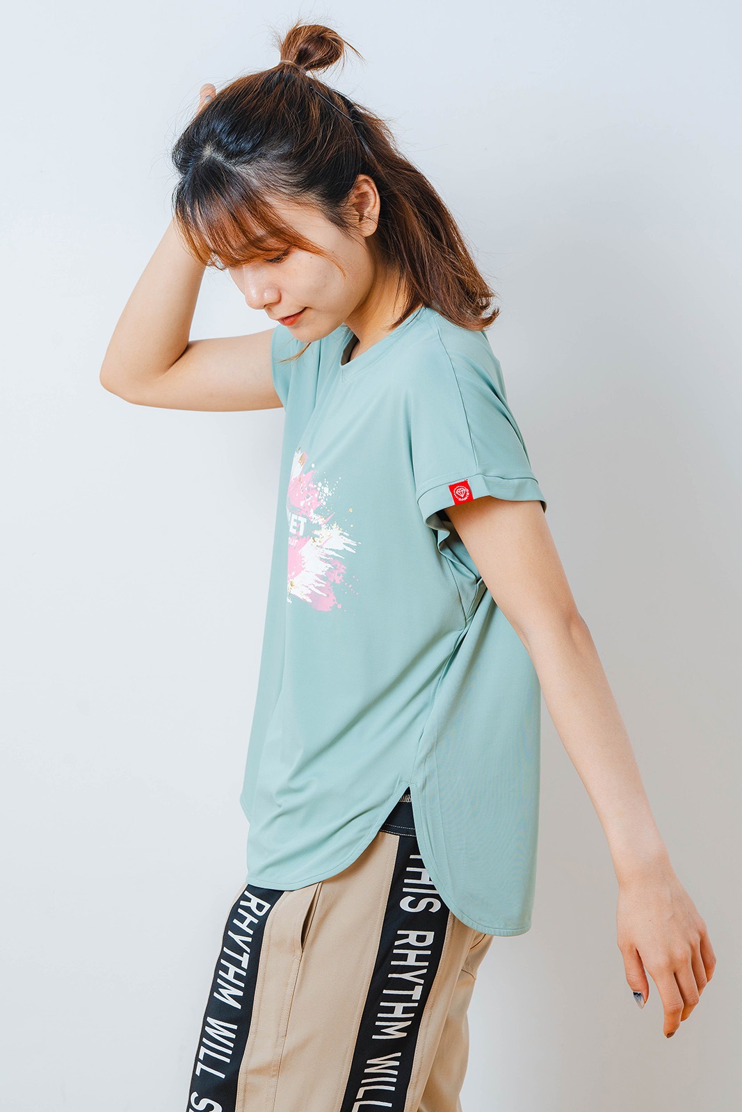 ペインティング Tシャツ   ミント 1534-1448 