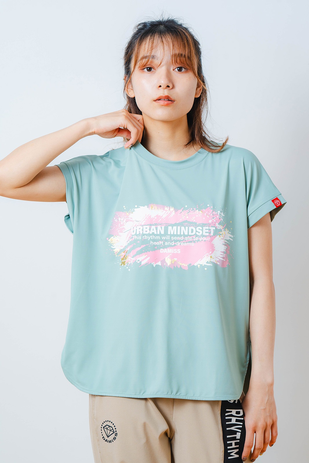 ペインティング Tシャツ   ミント 1534-1448 