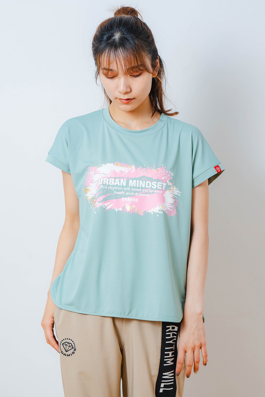 ペインティング Tシャツ   ミント 1534-1448 