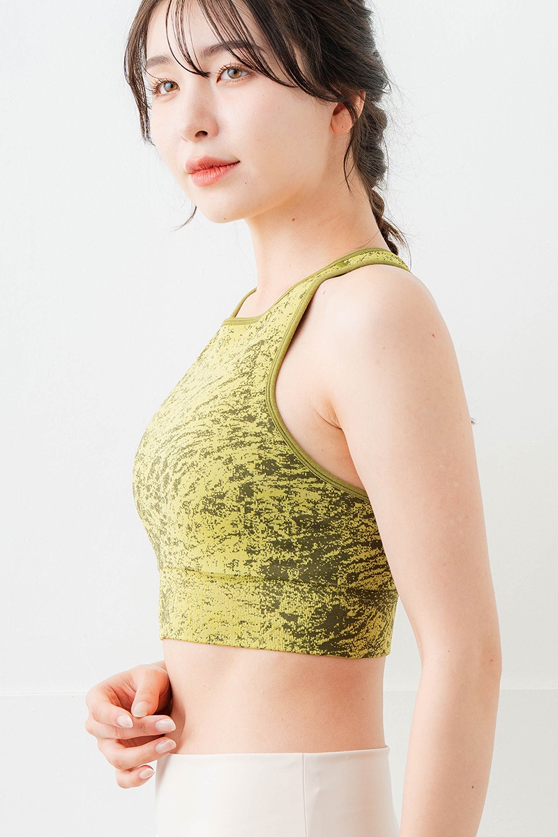 【先行割10％OFF】　タップルドパターンブラ ライム 1637-0914【6/12まで】