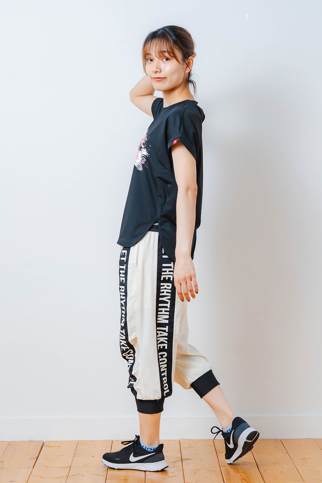 ペインティング Tシャツ ブラック 1534-1448