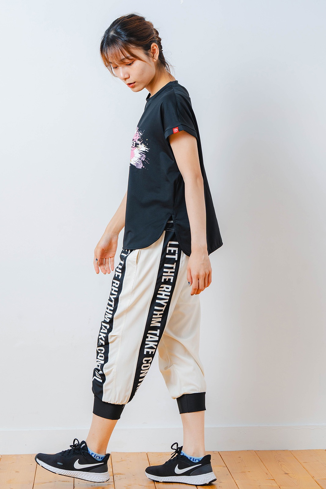 ペインティング Tシャツ ブラック 1534-1448