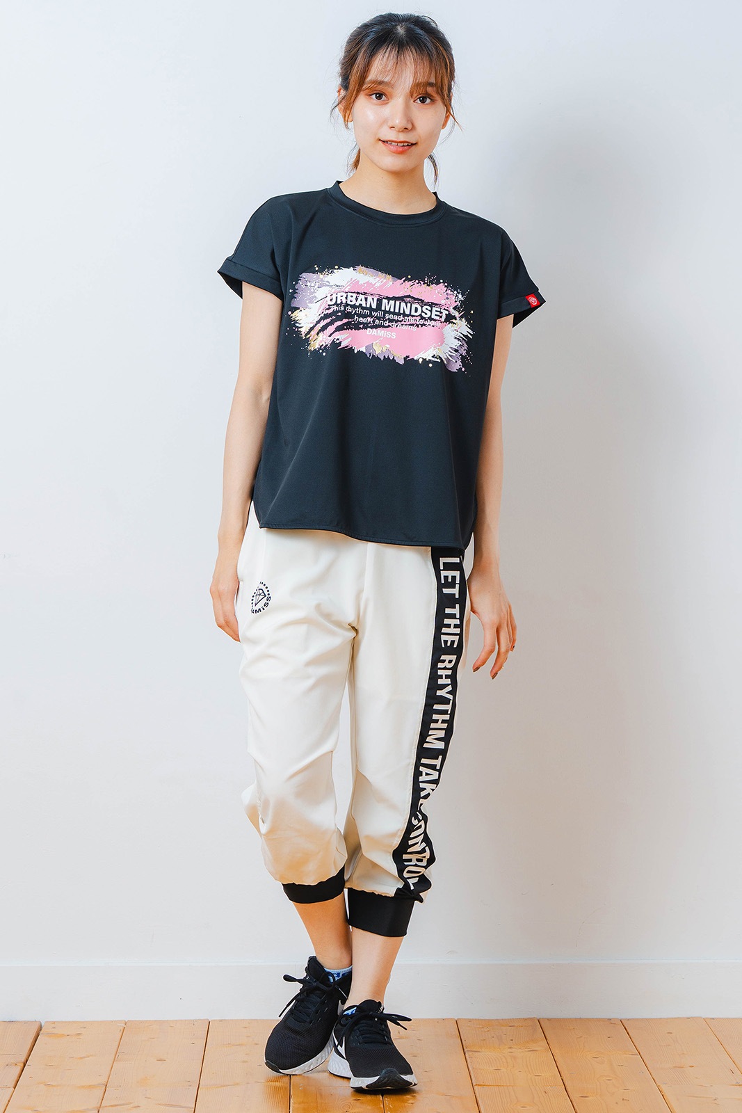 ペインティング Tシャツ ブラック 1534-1448