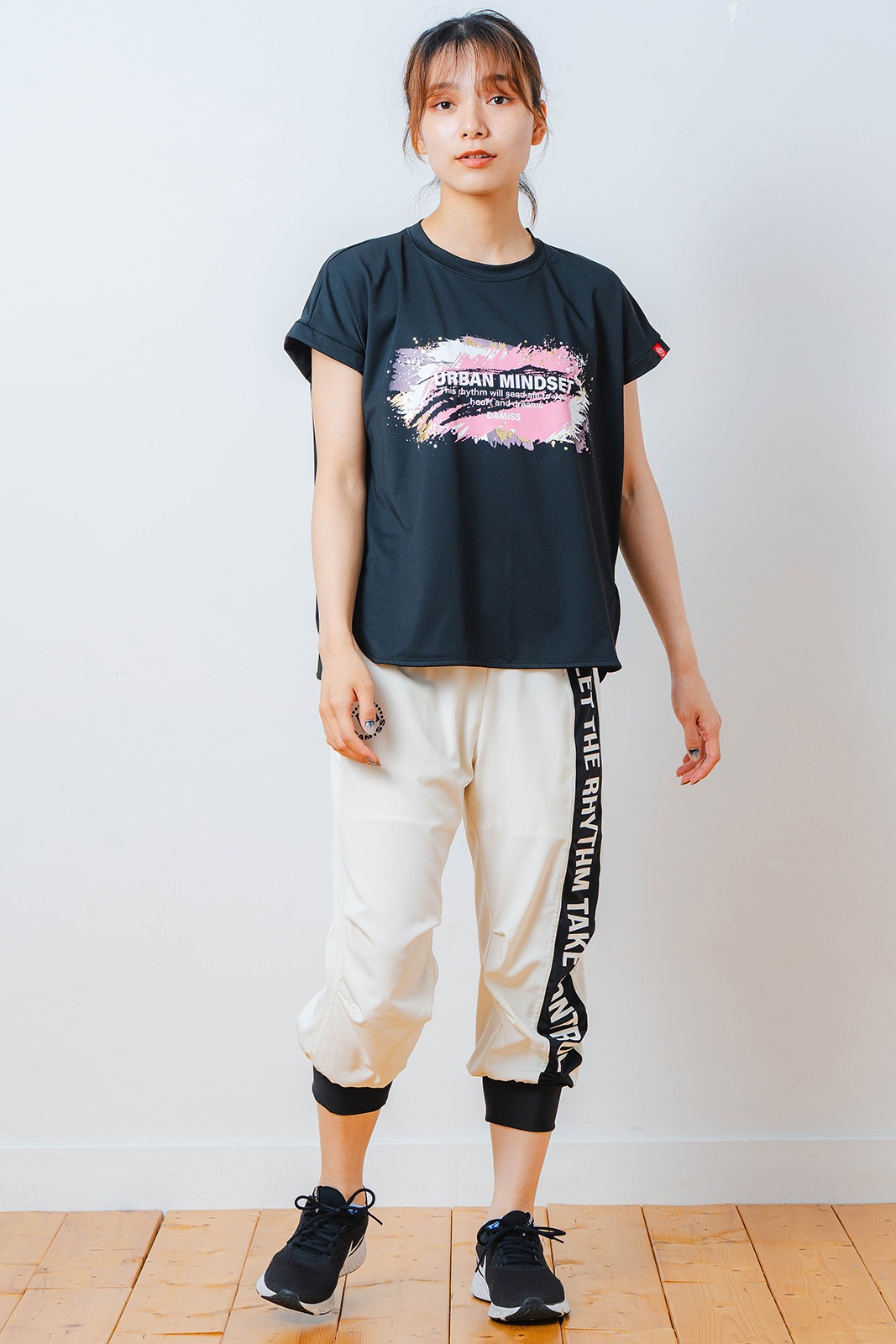 ペインティング Tシャツ ブラック 1534-1448