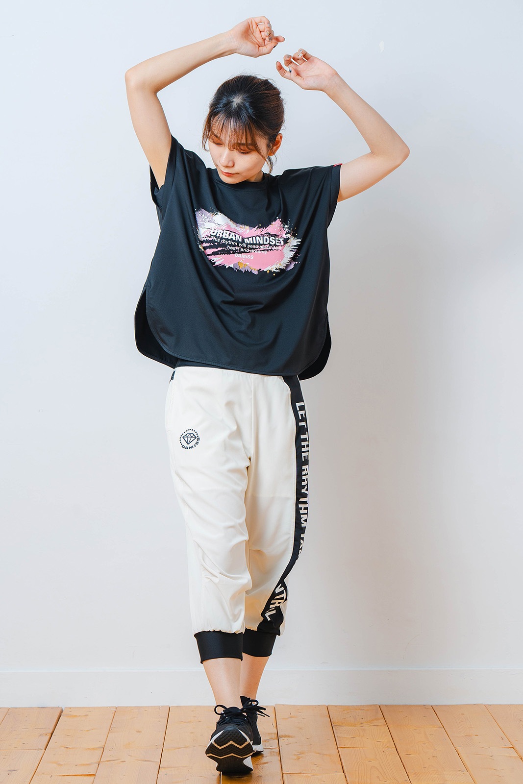 ペインティング Tシャツ ブラック 1534-1448