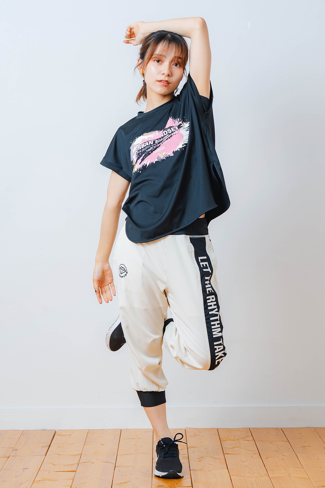 ペインティング Tシャツ ブラック 1534-1448