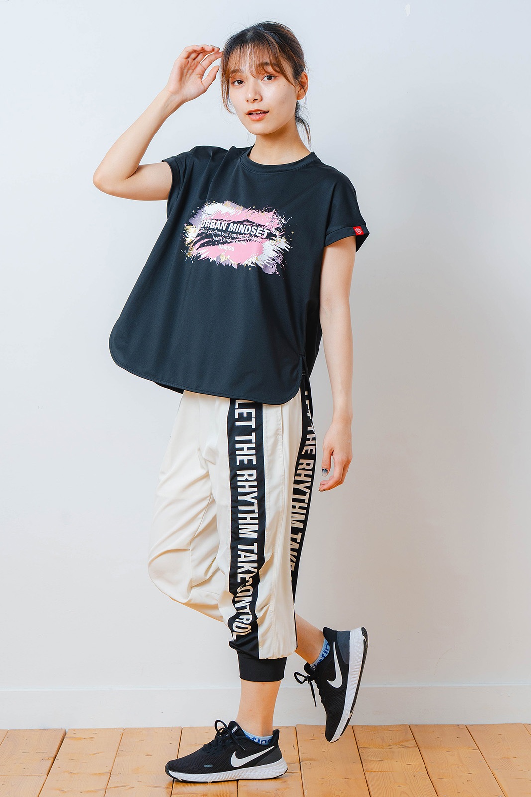 ペインティング Tシャツ ブラック 1534-1448