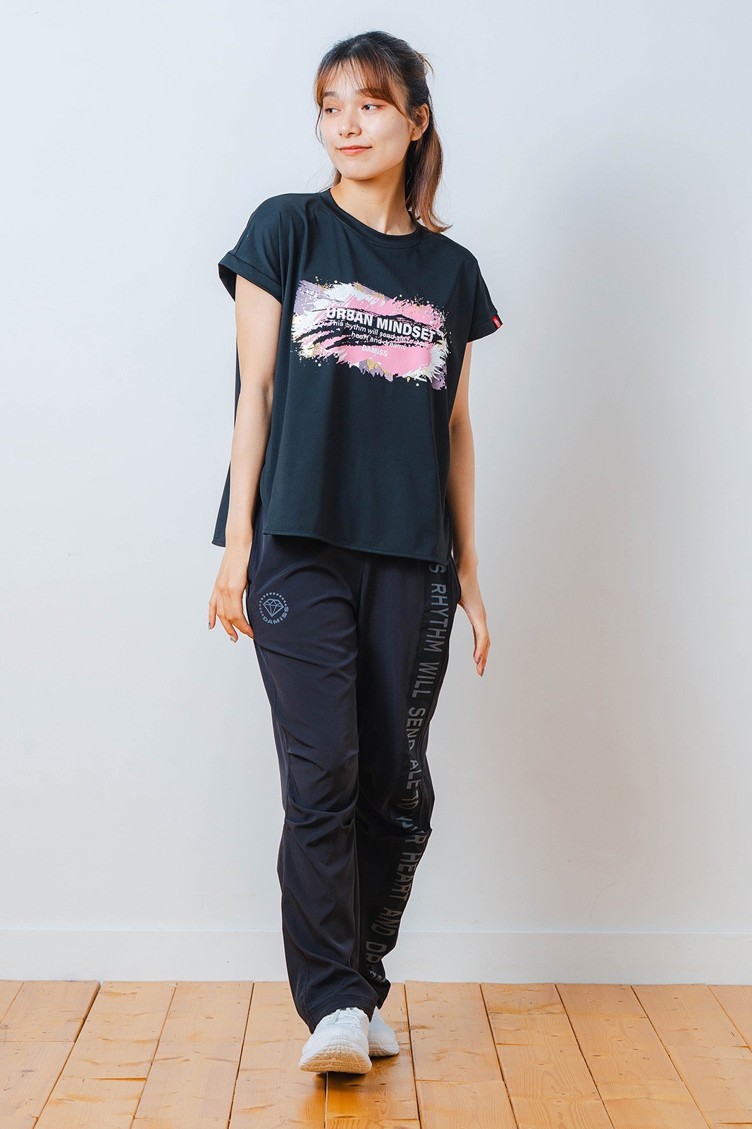 ペインティング Tシャツ ブラック 1534-1448