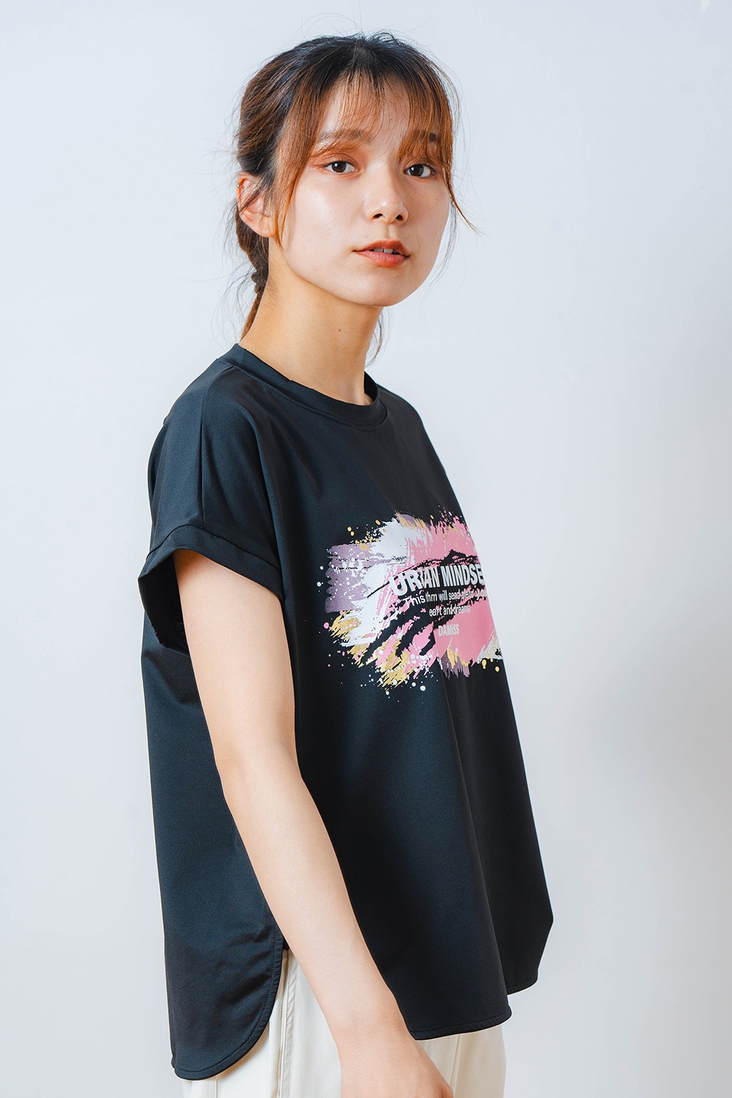 ペインティング Tシャツ ブラック 1534-1448