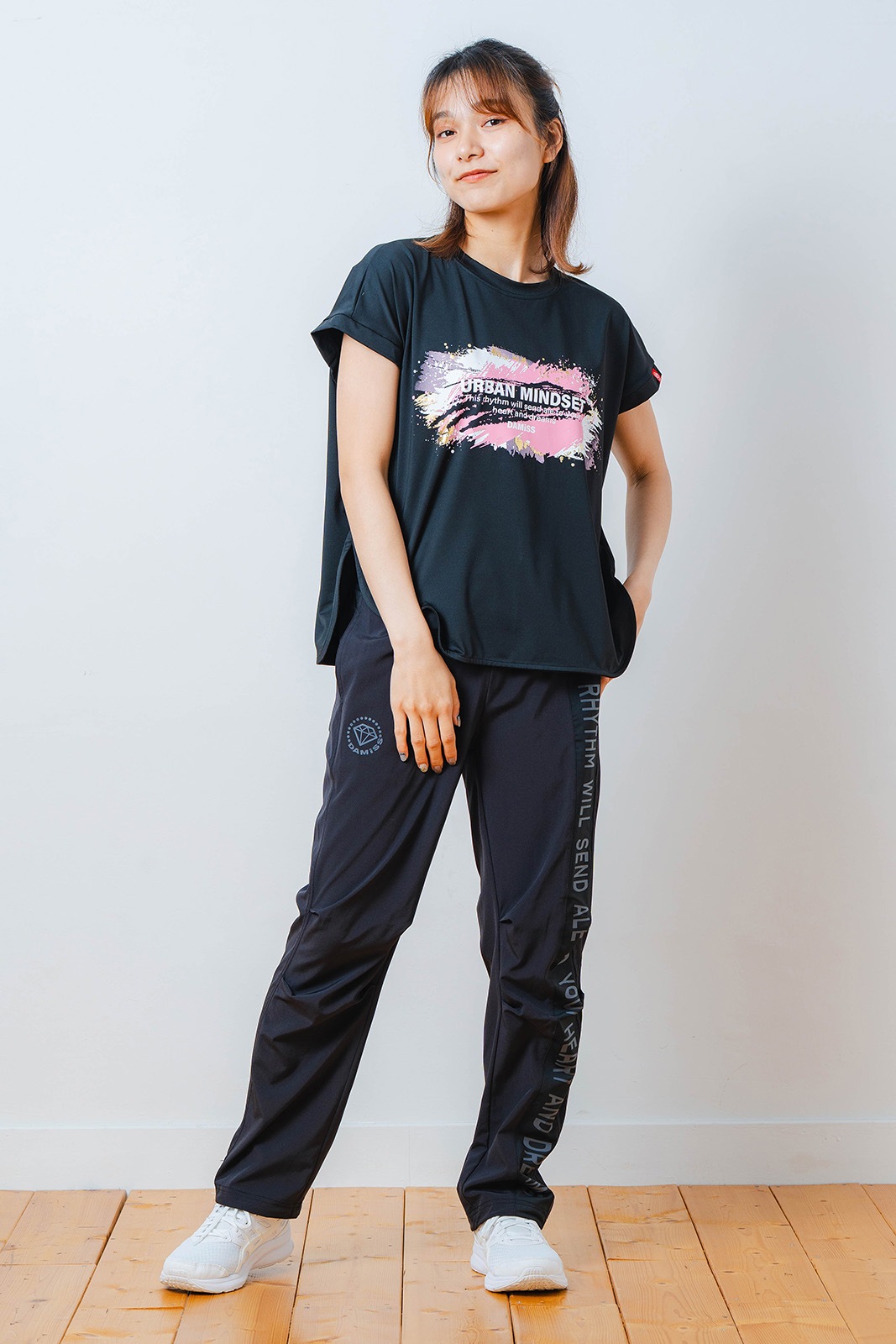 ペインティング Tシャツ ブラック 1534-1448