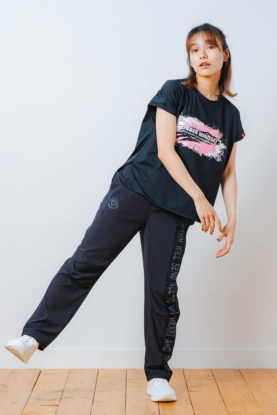 ペインティング Tシャツ ブラック 1534-1448