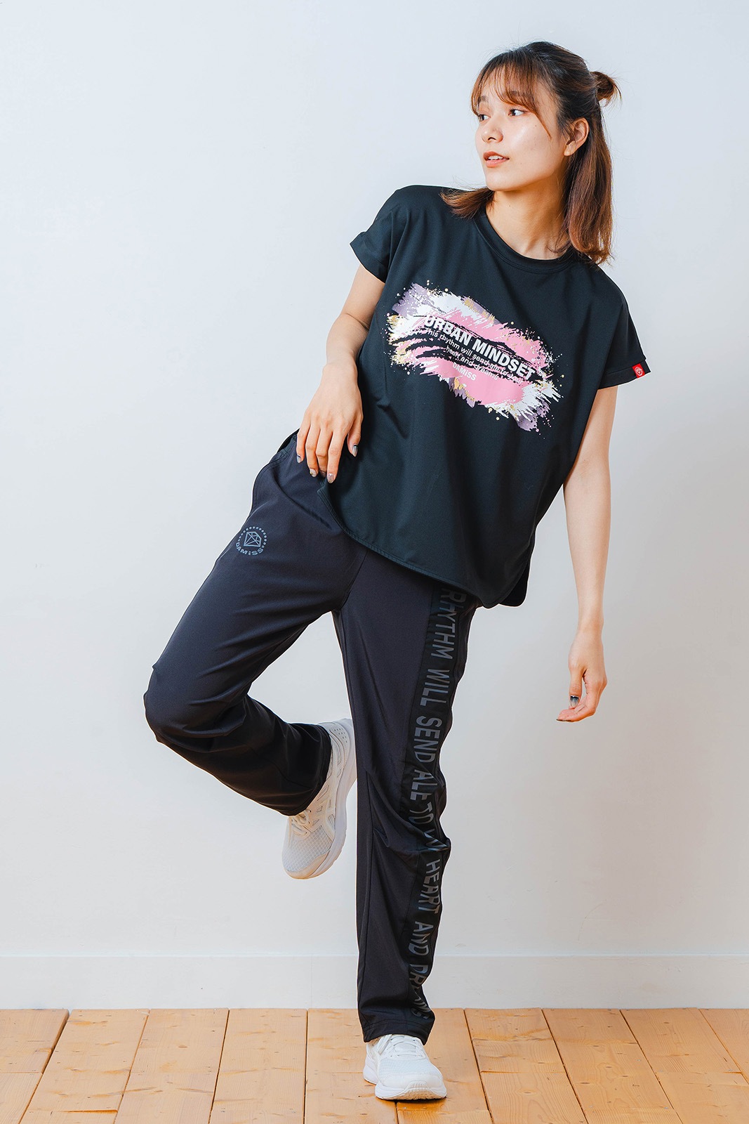 ペインティング Tシャツ ブラック 1534-1448