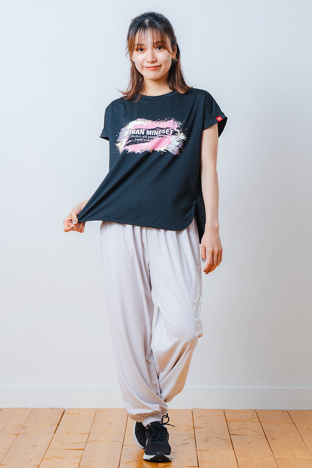 ペインティング Tシャツ ブラック 1534-1448