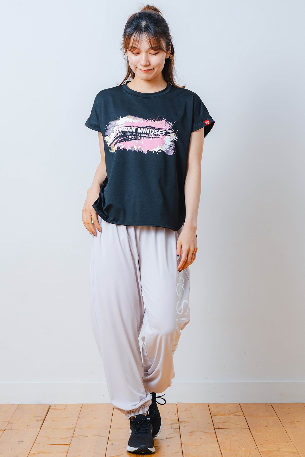 ペインティング Tシャツ ブラック 1534-1448