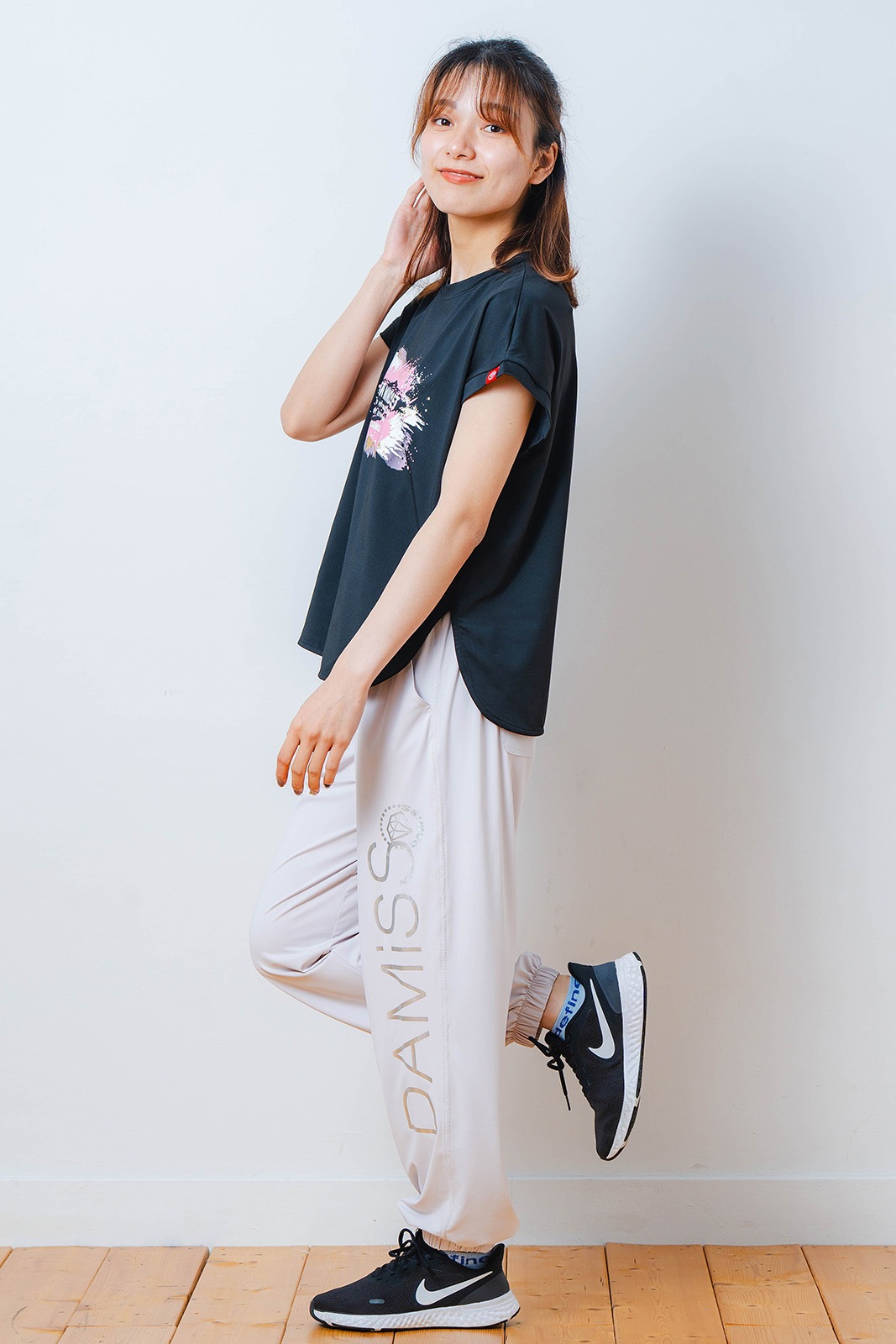 ペインティング Tシャツ ブラック 1534-1448