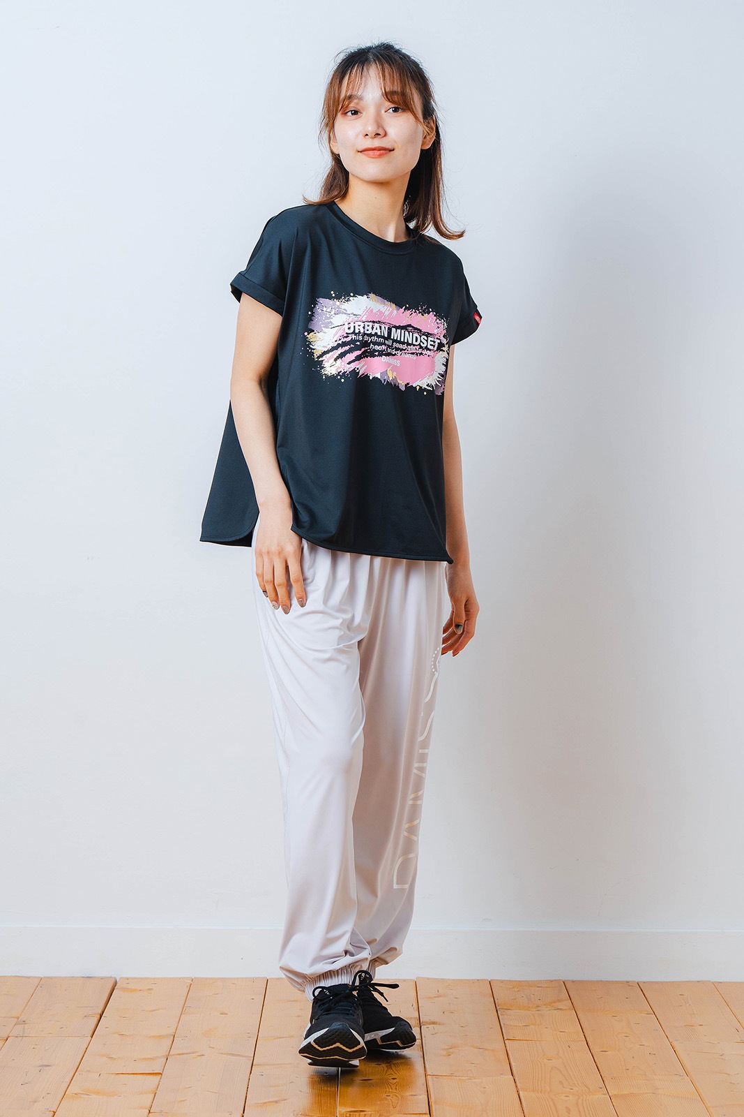 ペインティング Tシャツ ブラック 1534-1448