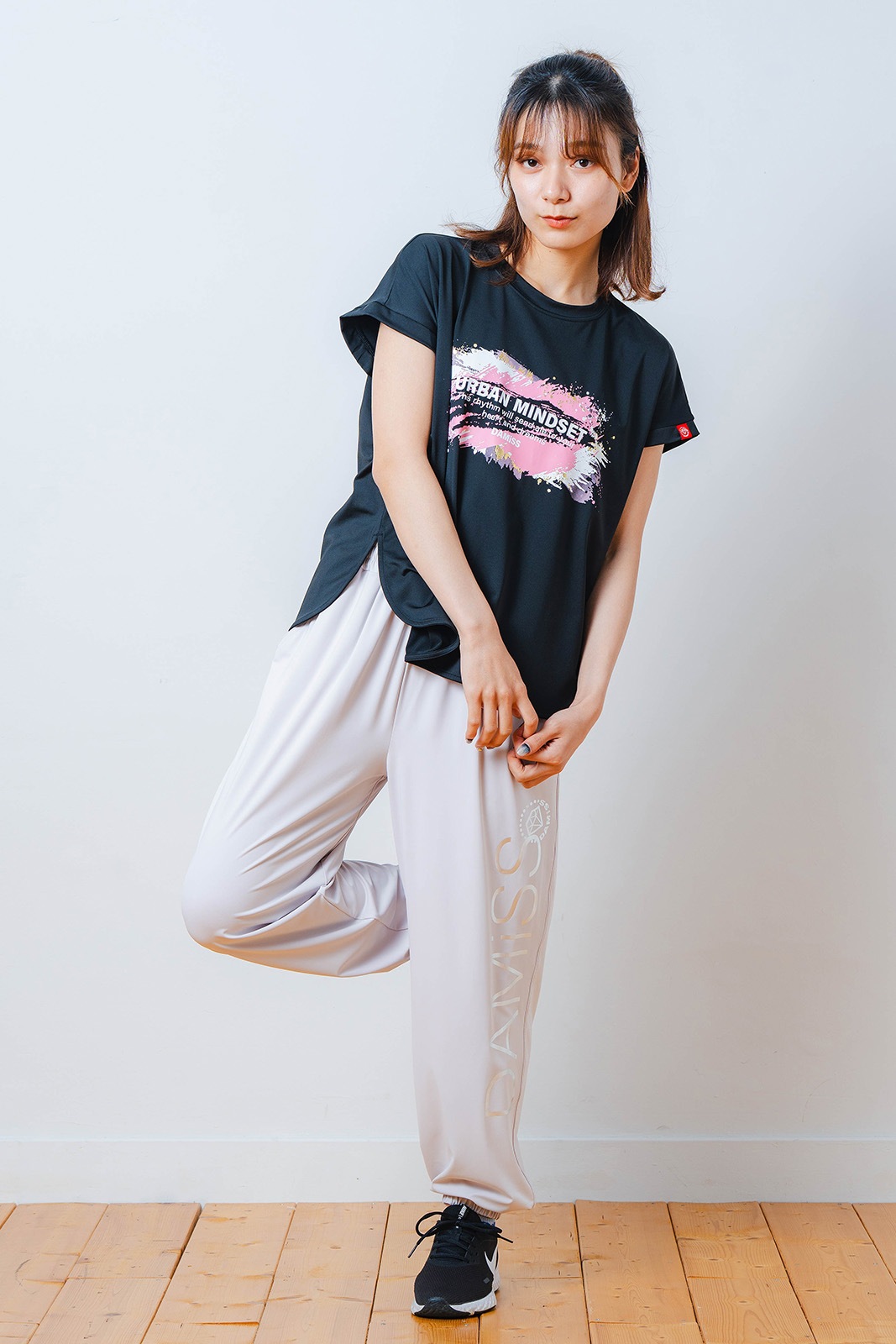 ペインティング Tシャツ ブラック 1534-1448