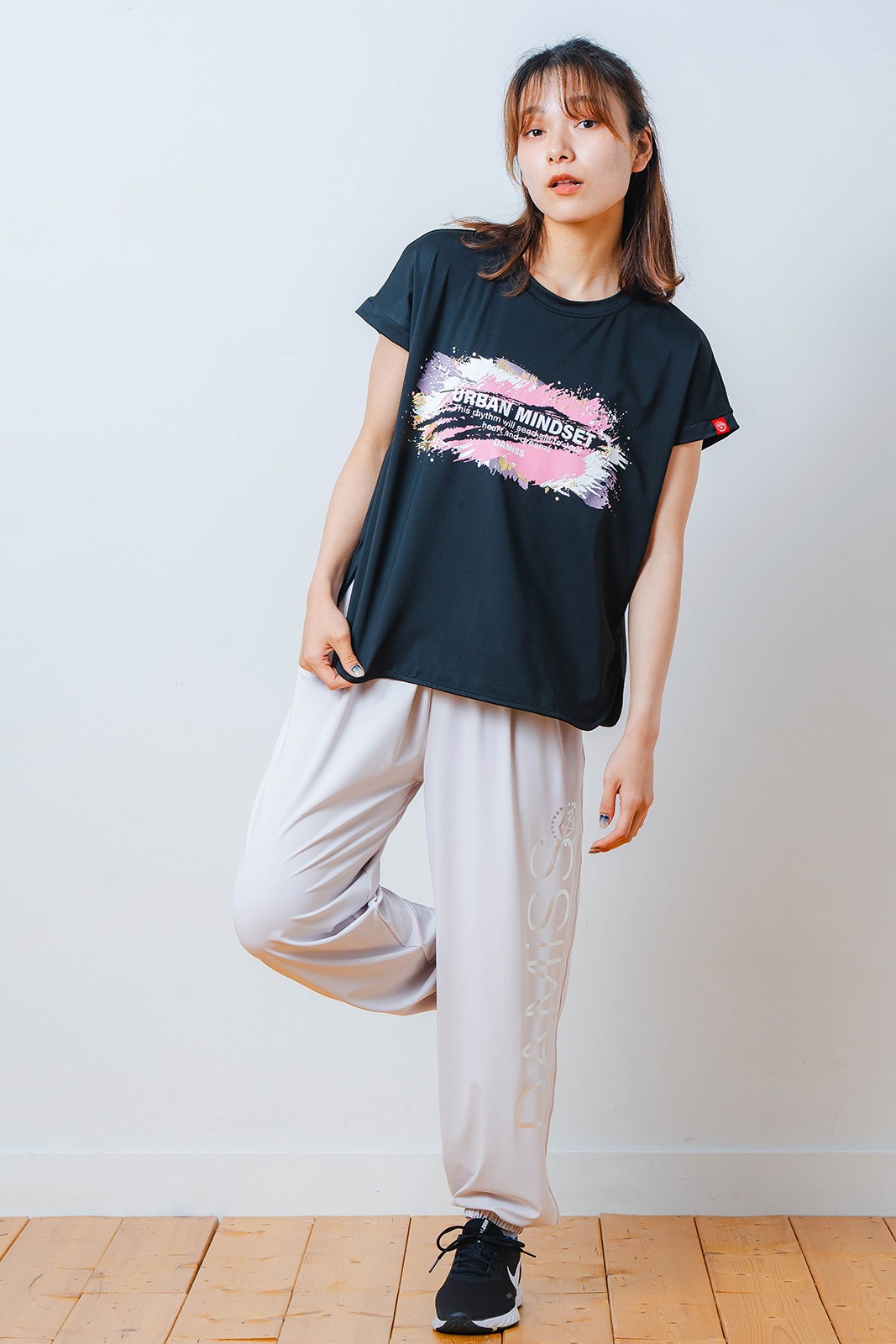 ペインティング Tシャツ ブラック 1534-1448