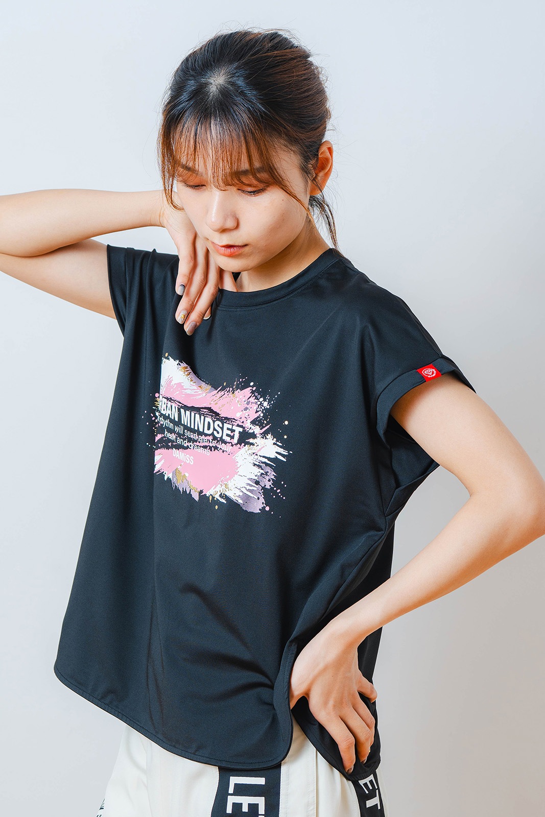 ペインティング Tシャツ ブラック 1534-1448