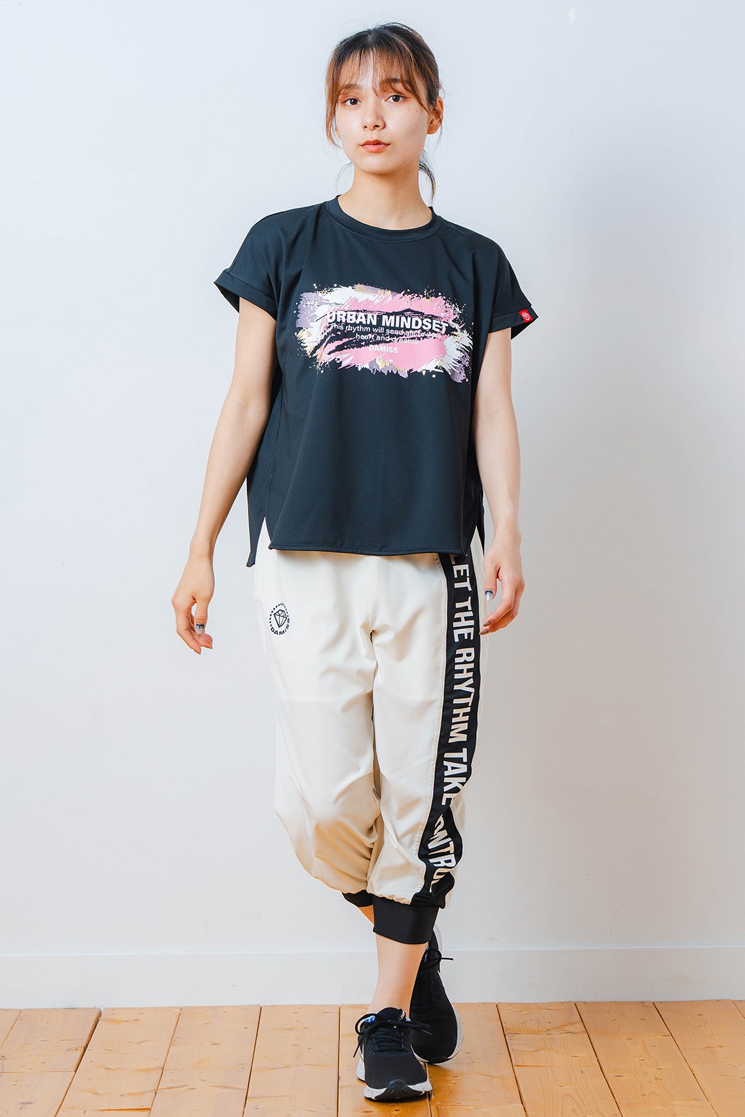 ペインティング Tシャツ ブラック 1534-1448