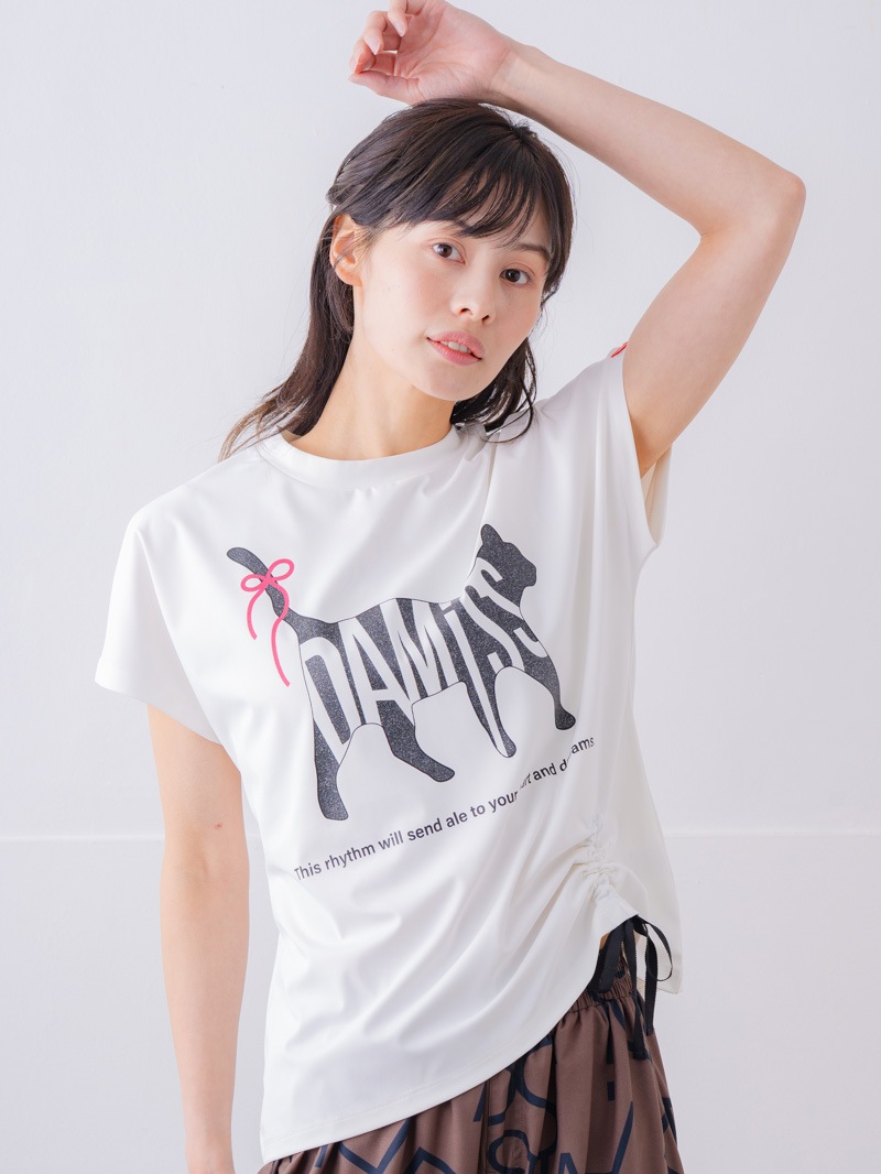 キャットテクスチャ Ｔシャツ ホワイト 1534-1619