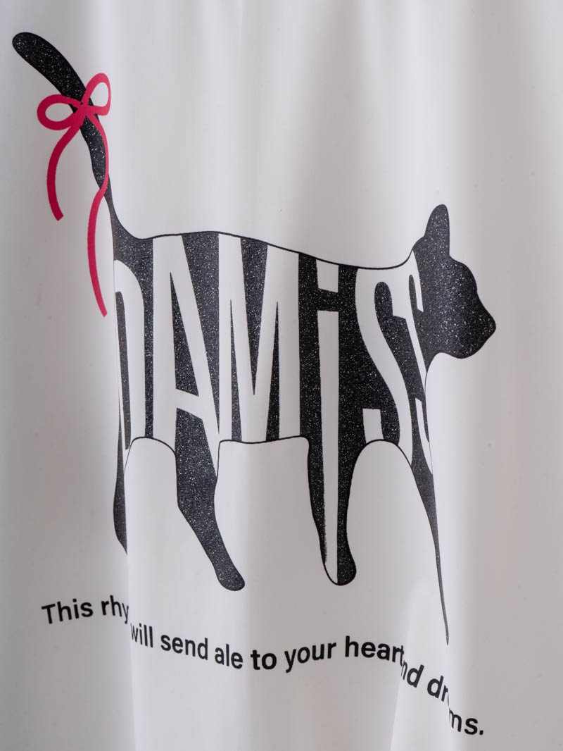 キャットテクスチャ Ｔシャツ ホワイト 1534-1619