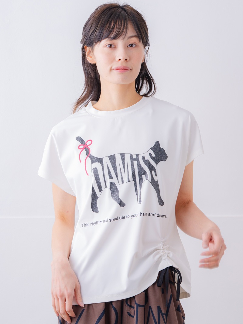 キャットテクスチャ Ｔシャツ ホワイト 1534-1619