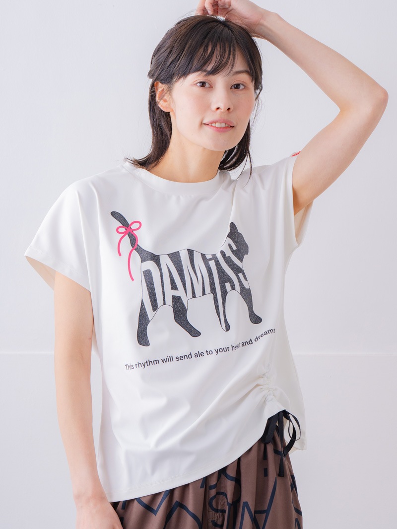 キャットテクスチャ Ｔシャツ ホワイト 1534-1619