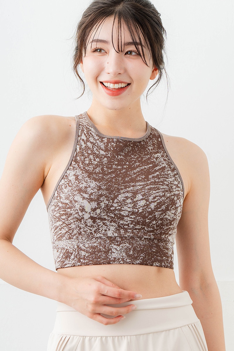 【先行割10%OFF】 タップルドパターンブラ ブラウン 1637-0914【6/12まで】