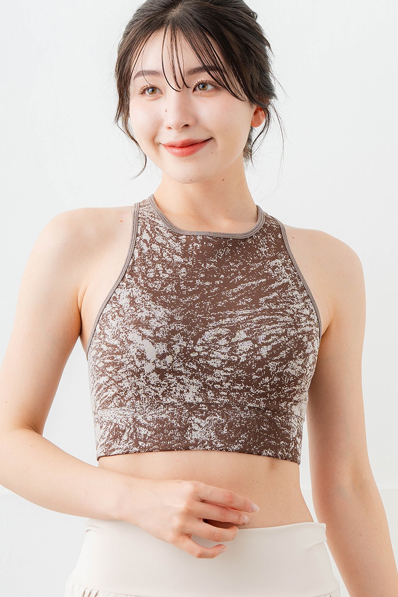 【先行割10%OFF】 タップルドパターンブラ ブラウン 1637-0914【6/12まで】