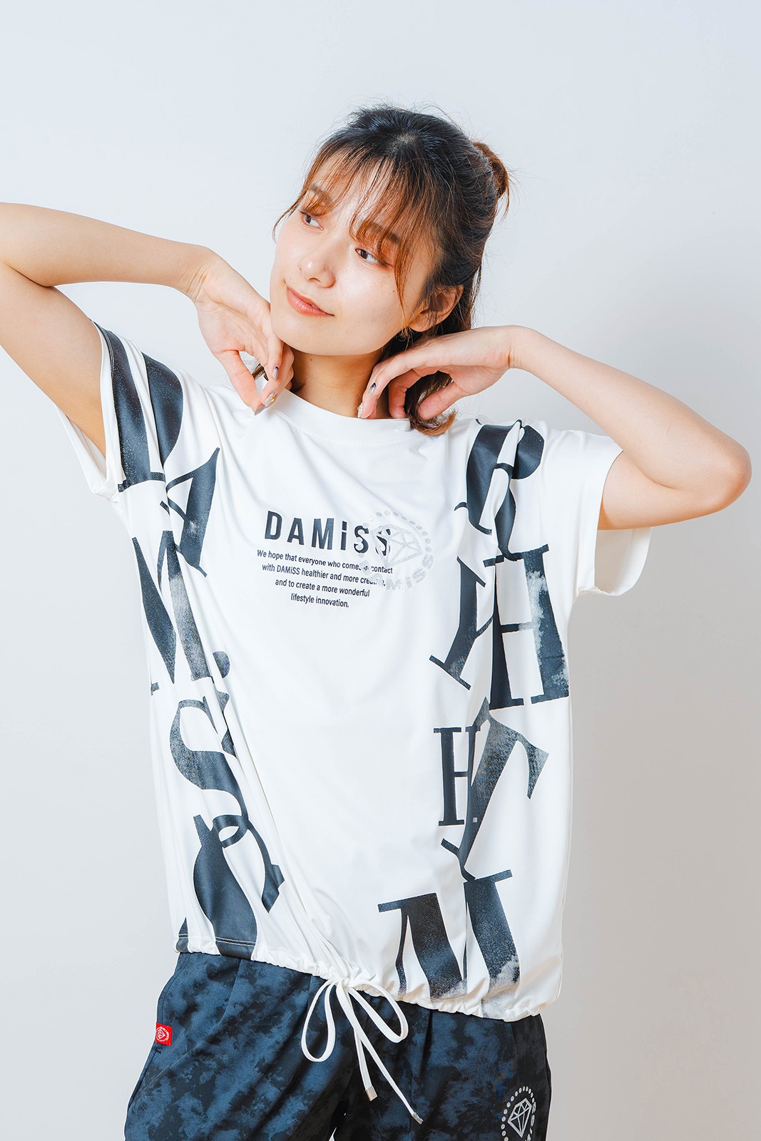 グラデーションテキスト Tシャツ ホワイト 1534-1449