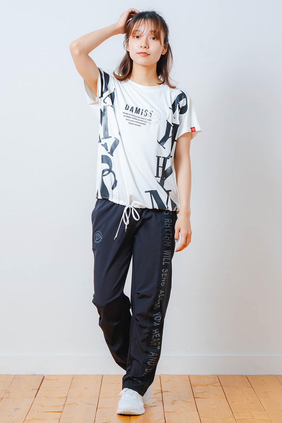 グラデーションテキスト Tシャツ ホワイト 1534-1449