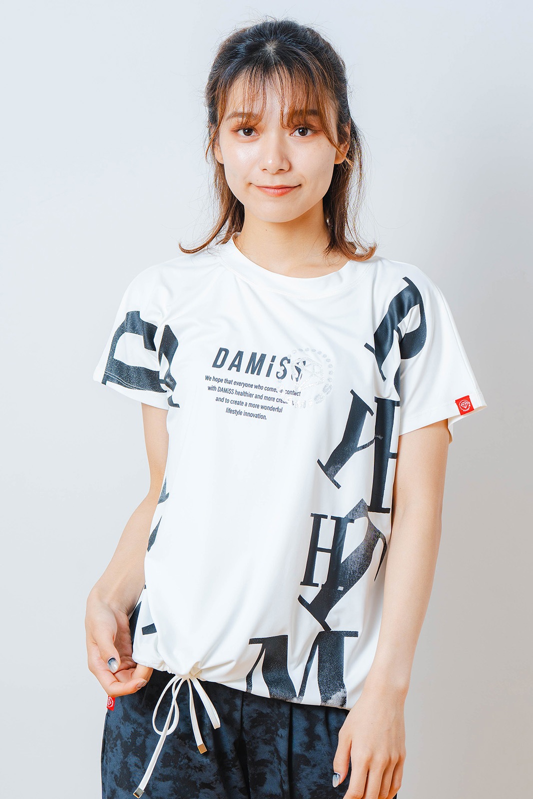 グラデーションテキスト Tシャツ ホワイト 1534-1449