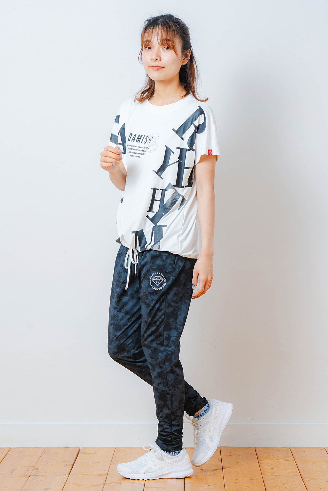 グラデーションテキスト Tシャツ ホワイト 1534-1449