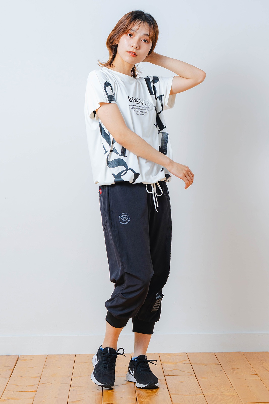 グラデーションテキスト Tシャツ ホワイト 1534-1449