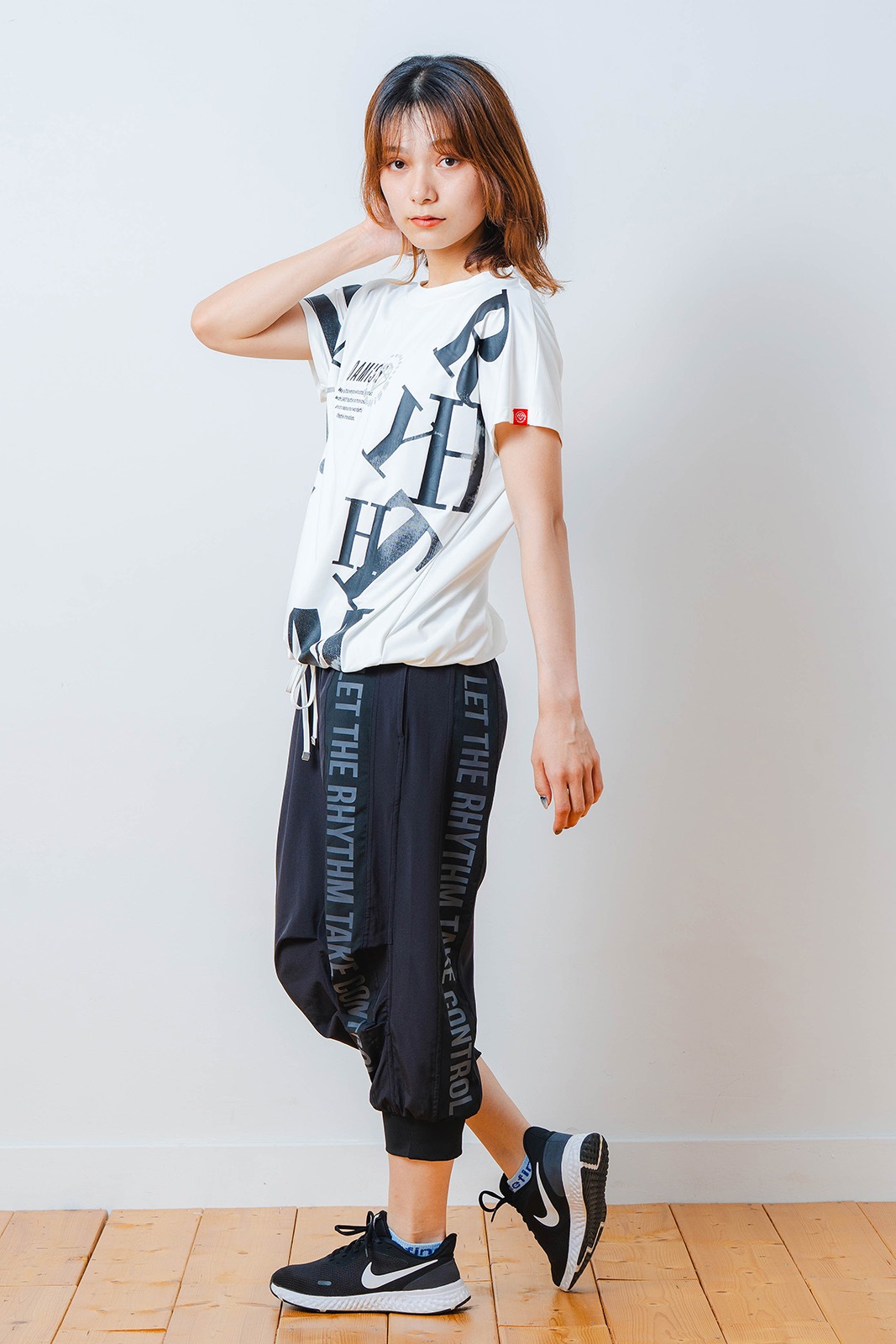 グラデーションテキスト Tシャツ ホワイト 1534-1449