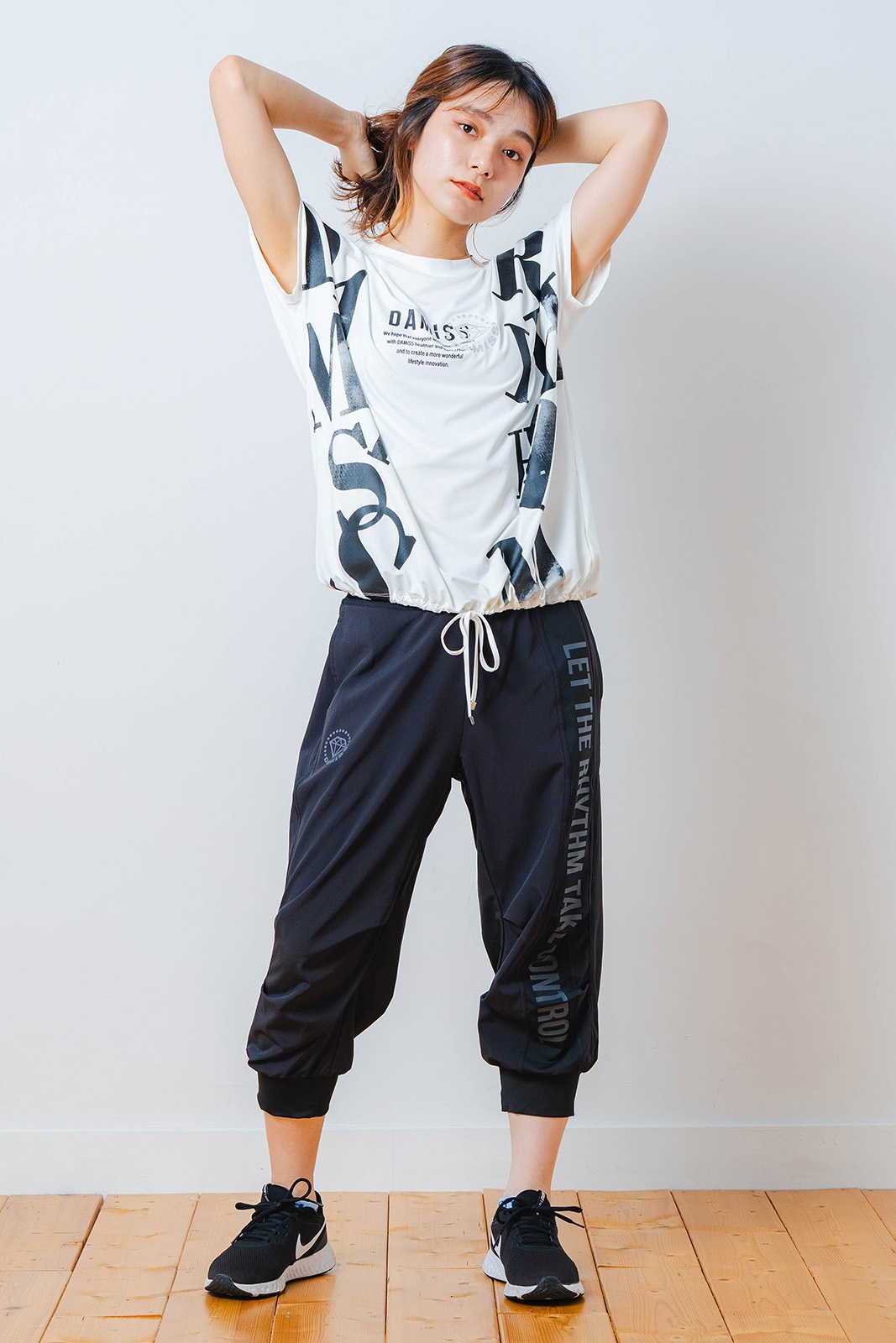 グラデーションテキスト Tシャツ ホワイト 1534-1449